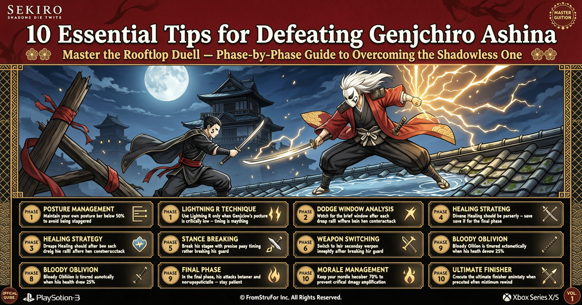 Sekiro: 10 Essential Tips for Defeating Genichiro Ashina – Phase-by-Phase Guide